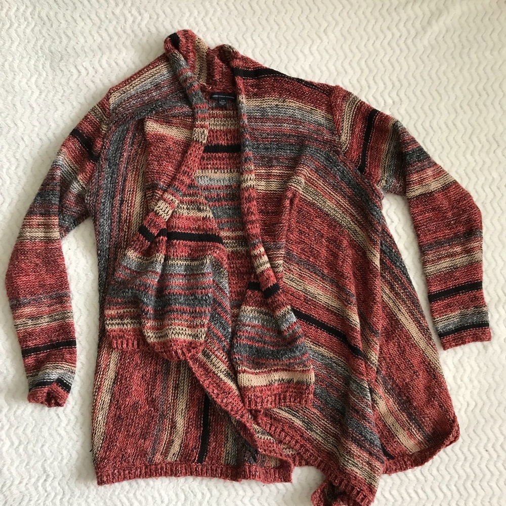 American eagle drapes front blanket sweater